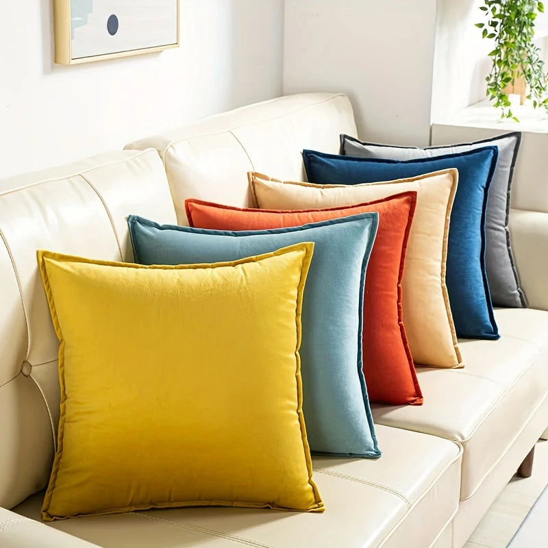 1 Piece Super Soft Velvet Solid Color Living Room Sofa Decorative Cushion Cover Pillow Cover (excluding Filler)